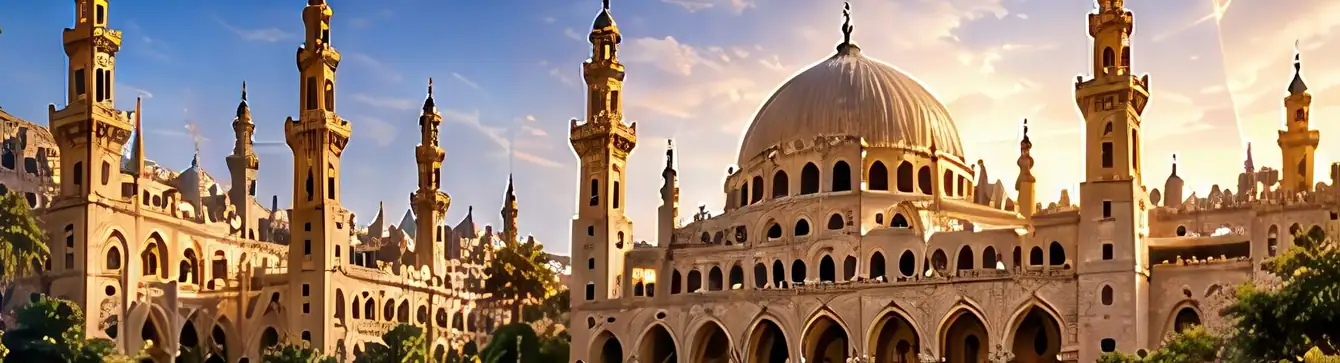 Placeholder view of the Sultan Qalawun Complex at sunset